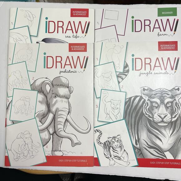 Lot of 4 iDRAW Easy Step By Step Tutorials for Beginners Intermediate Advanced - Picture 1 of 9
